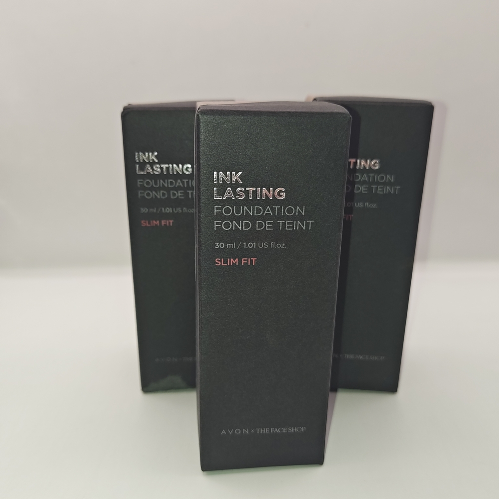 3 Bottles Of Avon Ink Lasting Foundation Slim Fit In Shade Rich Honey N60